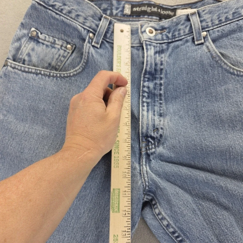 VTG Levis SilverTab Jeans Mens Blue Straight Loose Wide Leg Baggy Y2K Fits 32x28
